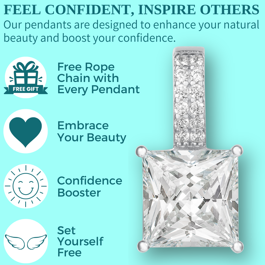 Princess Cut Pendant - Plain