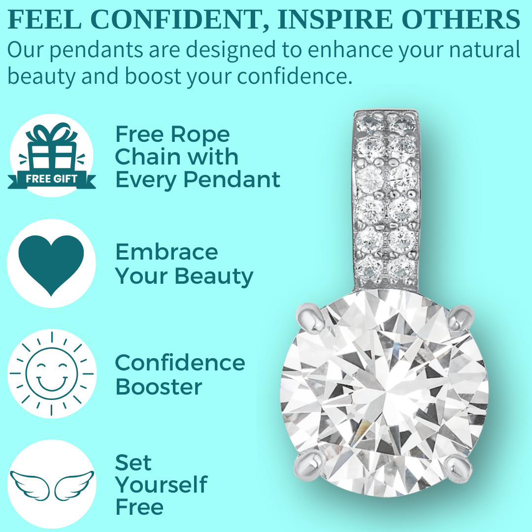 Round Brilliant Cut Pendant - Plain