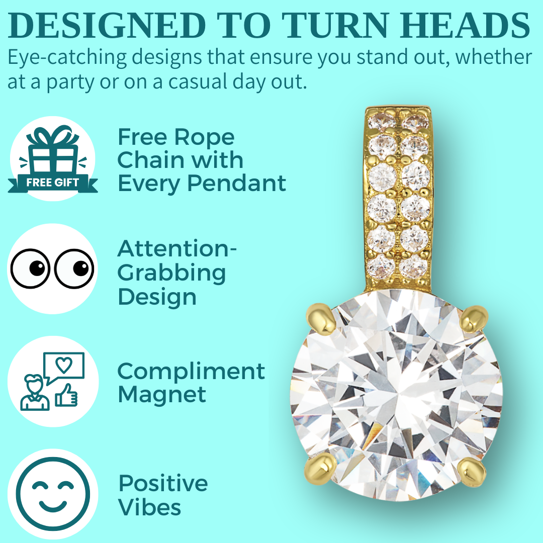 Round Brilliant Cut Pendant - Plain